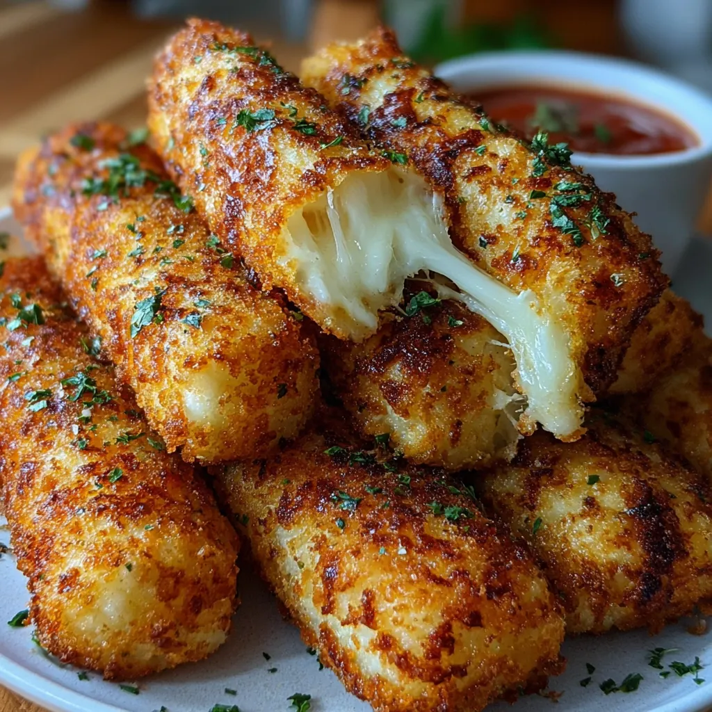 Ultimate Crispy Homemade Mozzarella Sticks with Perfect Golden Coating and Melted Cheese Center - secondary view
